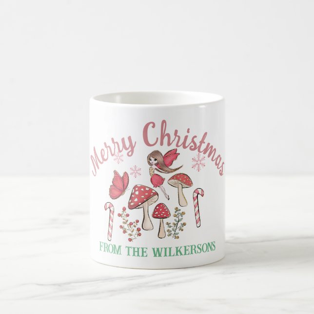Caneca De Café Fada de Natal Fofa e Cogumelos (Centro)