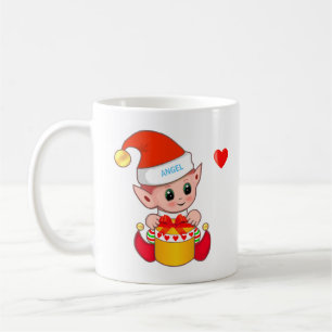 Caneca De Café Fada de Natal fofo & coração