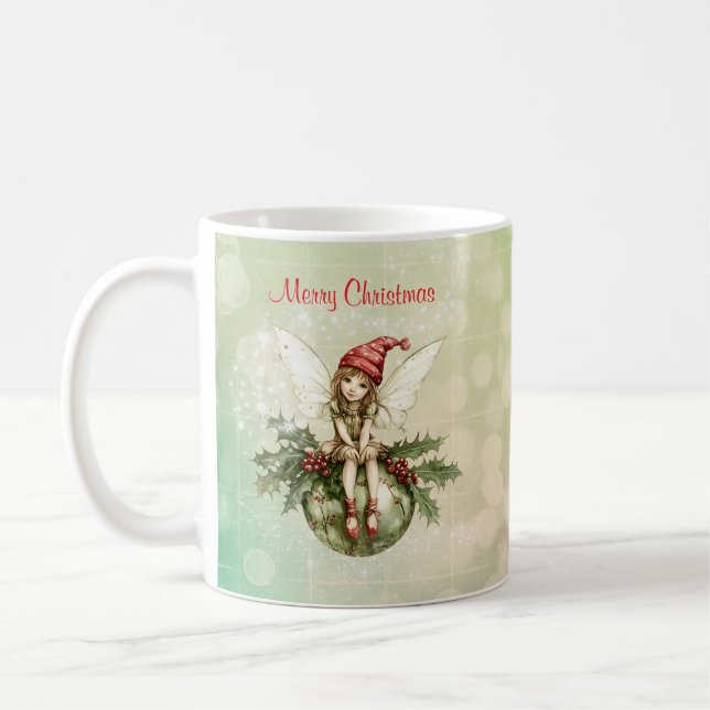 Caneca De Café Fada de Natal Gelada em Ornamento (Esquerda)