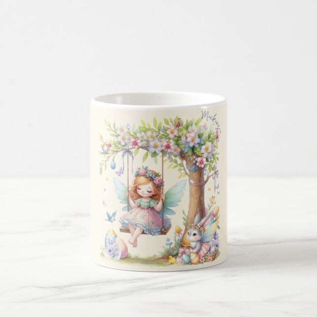 Caneca De Café Fada de Primavera de Páscoa de de Aquarela (Centro)