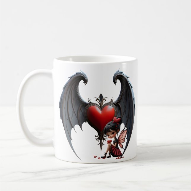 Caneca De Café Fada do Dia dos Namorados da Lua de Sangue (Esquerda)