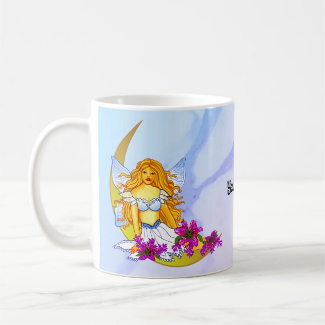 Caneca De Café Fada do sonho da lua noturna (Esquerda)