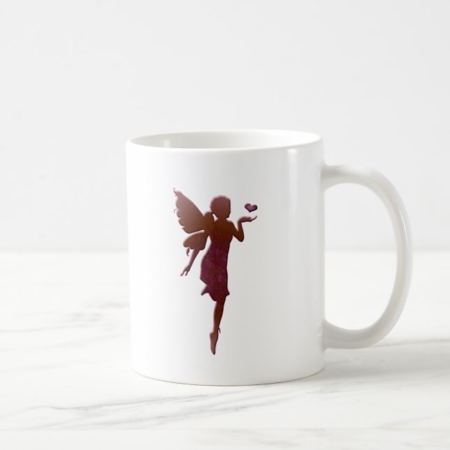 Caneca De Café Fada e coração de beijo vermelhos (Direita)