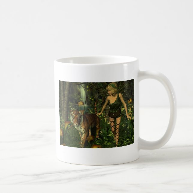 Caneca De Café Fada e Tigre na Selva (Direita)
