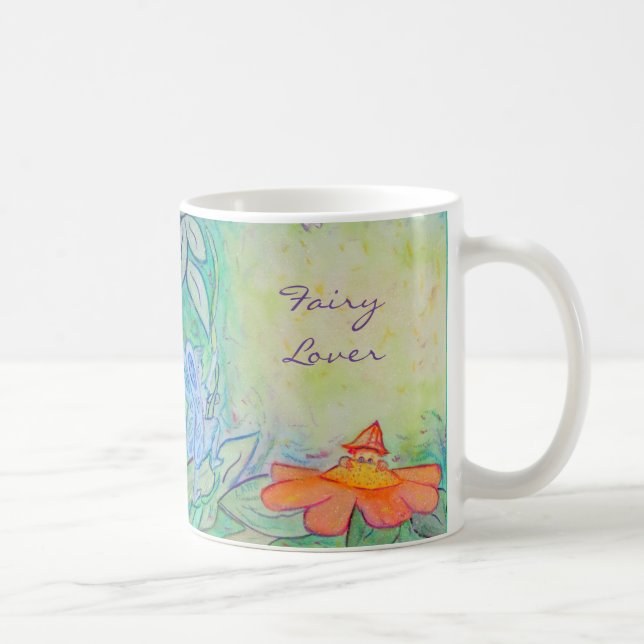 Caneca De Café Fada Flor Arte Costumada Café (Direita)