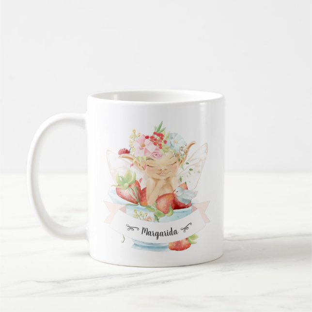 Caneca De Café Fada Primeira Rapariga de Aniversário (Esquerda)