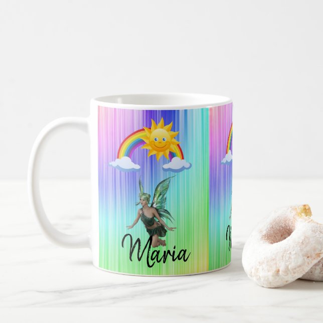 Caneca De Café Fada Rainbow Mug (Com Donut)
