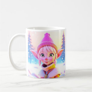 Caneca De Café Fada Rosa Fofa Natal Caprichoso