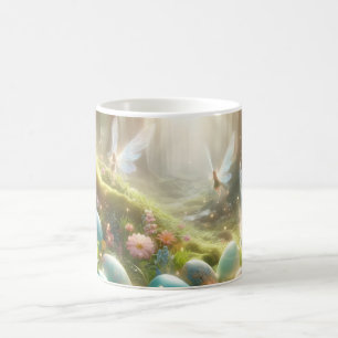 Caneca De Café Fadas da Floresta Mística Ovos Mágicos da Primaver