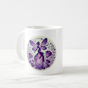 Caneca De Café Fadas de Leite de Ametist Roxo