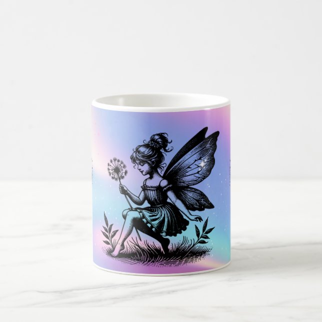 Caneca De Café fadas mágicas na fantasia holográfica (Centro)