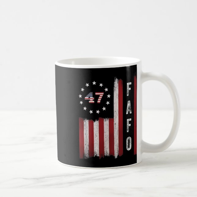 Caneca De Café Fafo Flag Trump Funny (Direita)