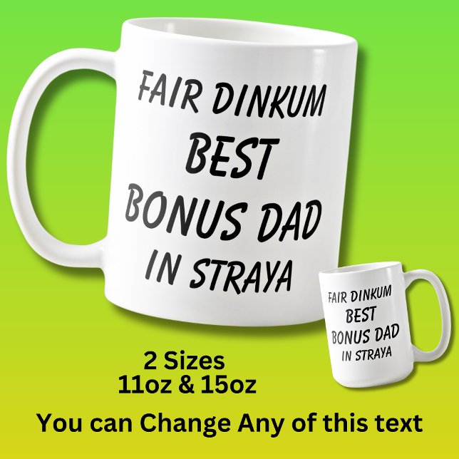 Caneca De Café Fair Dinkum BEST BONUS PAI em Straya (Austrália) (Criador carregado)