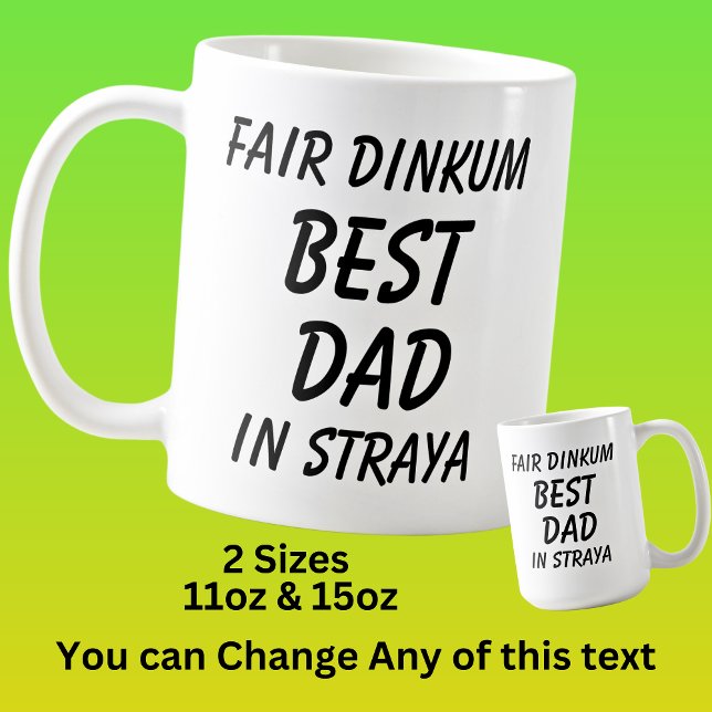 Caneca De Café Fair Dinkum BEST PAI em Straya (Austrália) (Criador carregado)