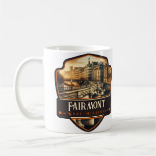 Caneca De Café Fairmont, Virgínia Ocidental   Antigo