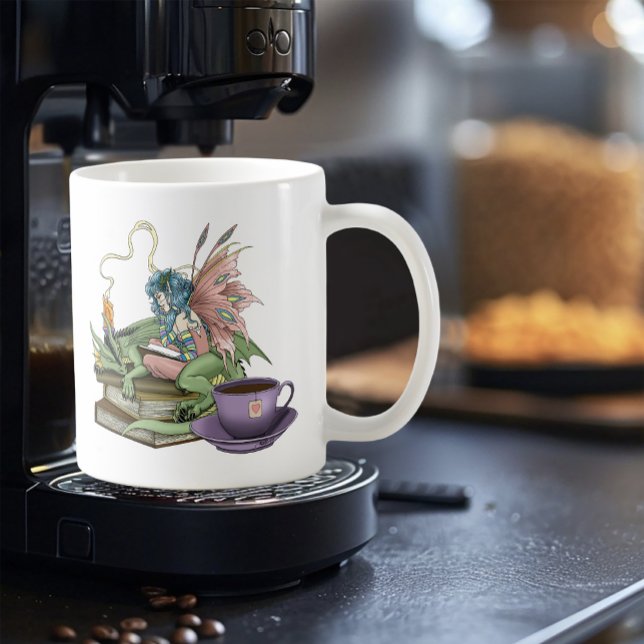 Caneca De Café Fairy Dragon Books Tea Friendship  (Criador carregado)