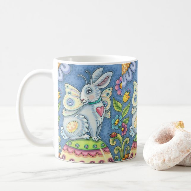 Caneca De Café FAIRY páscoa, RABBIT MUG Classical *Personalizar (Com Donut)