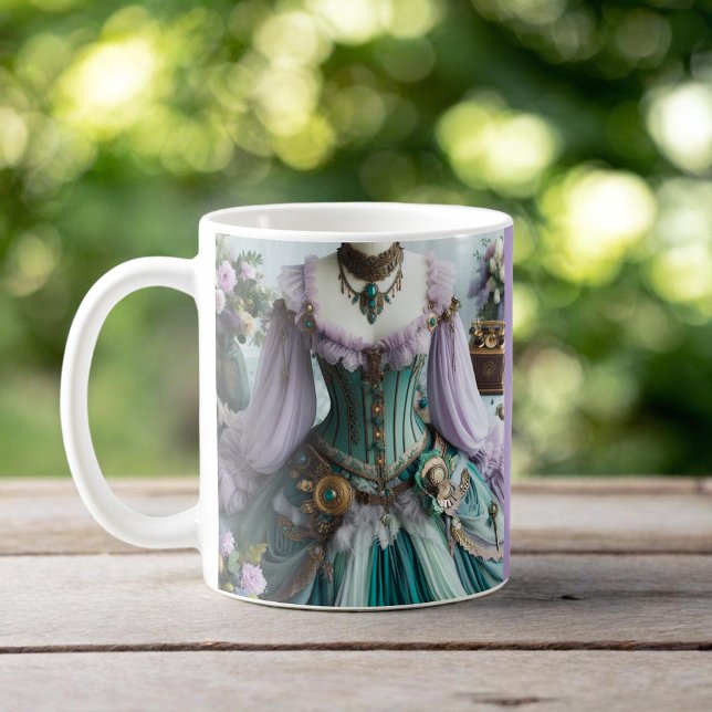 Caneca De Café Fairytale Primavera Pastel Floral Gown (Criador carregado)