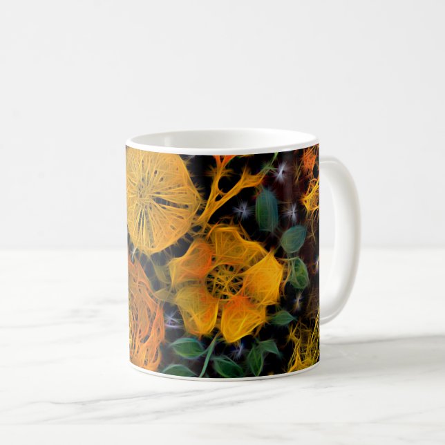 Caneca De Café Faíscas Florais (Frente Esquerda)