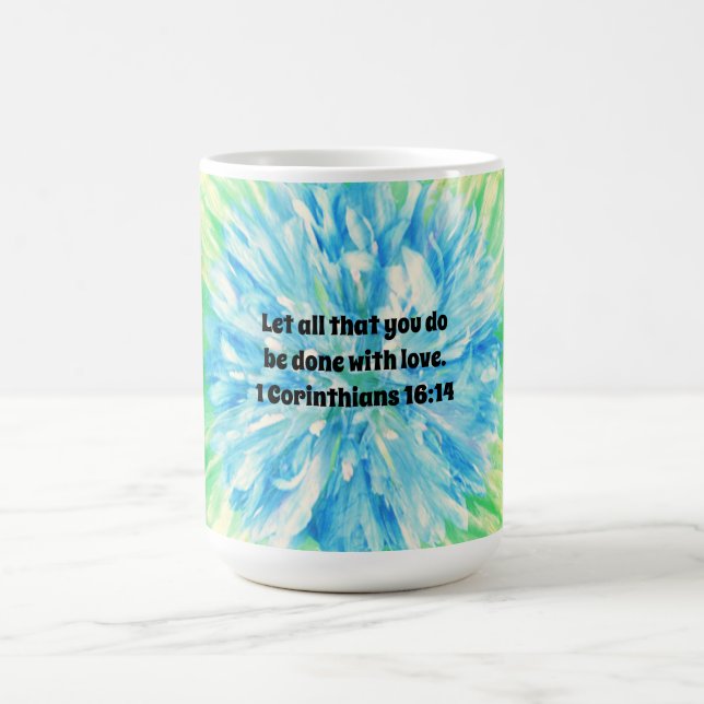 Caneca De Café Faith Blue Flower Bíblia Verse Love Mug Cup (Centro)