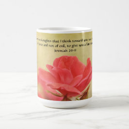 Caneca De Café Faith Bonito Rosa e Bíblia Verse Mug