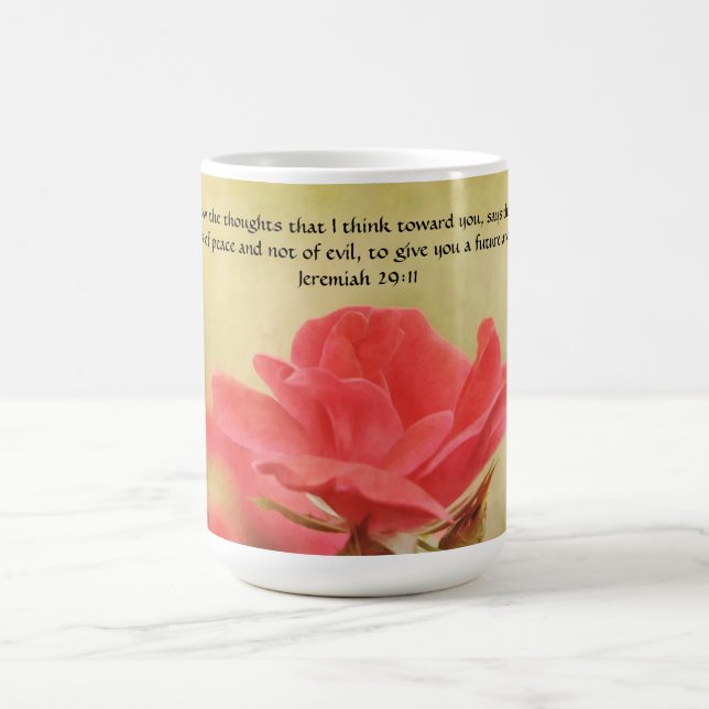 Caneca De Café Faith Bonito Rosa e Bíblia Verse Mug (Centro)