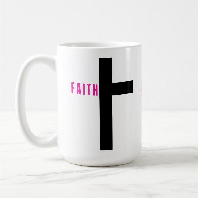 Caneca De Café Faith Cross 15 oz Mug (Esquerda)