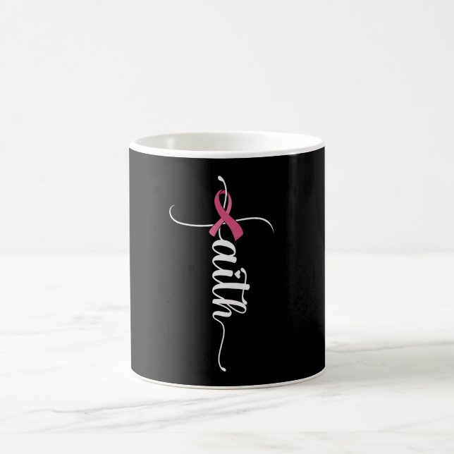 Caneca De Café Faith Cross Christian Breast Cancer Awareness (Centro)