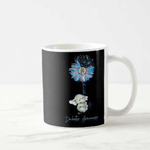 Caneca De Café Faith Cute Elephants Sunflower Diabetes Sensibiliz