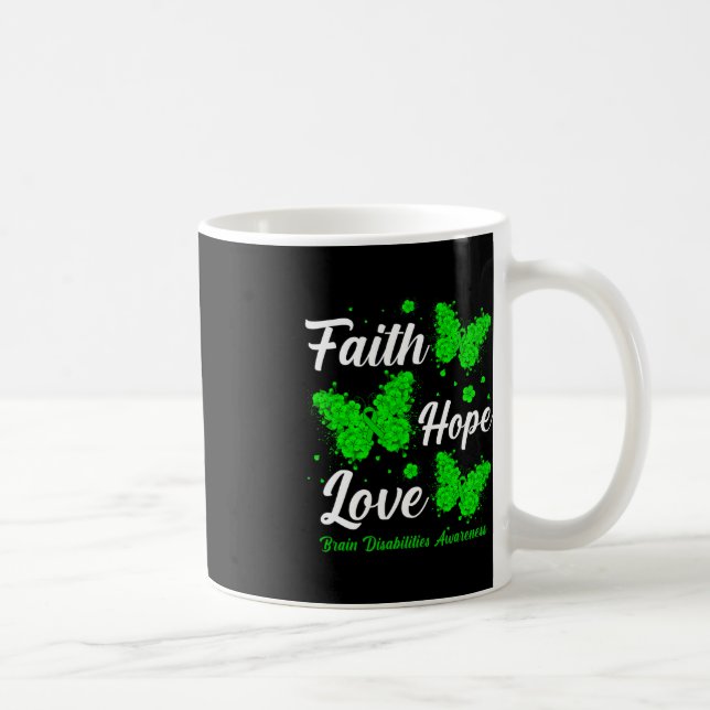 Caneca De Café Faith Hope ama Deficiência cerebral Manteiga (Direita)
