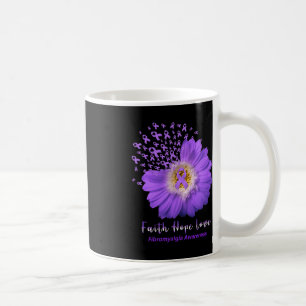 Caneca De Café Faith Hope ama Fibromialgia Consciência Roxo