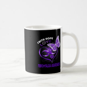 Caneca De Café Faith Hope ama Fibromialgia Sensibilização Botão d