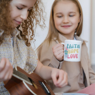 Caneca De Café Faith Hope Amor Citação Inspiradora