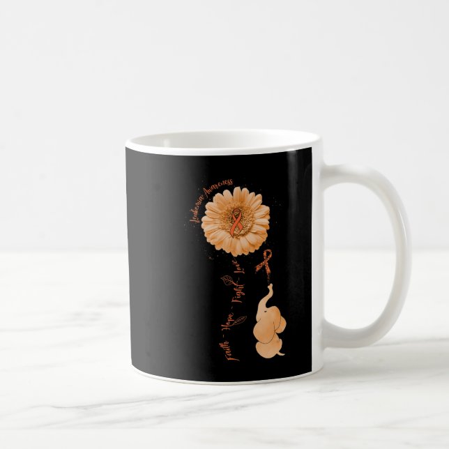 Caneca De Café Faith Hope Fight Love Elephflower Leukemia (Direita)