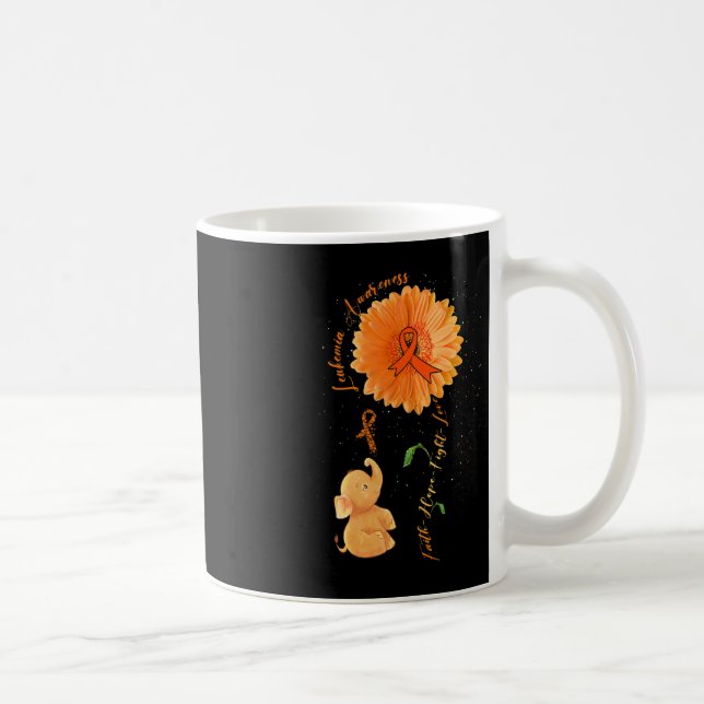 Caneca De Café Faith Hope Fight Love Elephflower Leukemia (Direita)