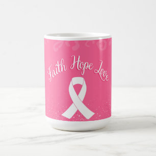 Caneca De Café Faith Hope Love Sobrevivente de câncer