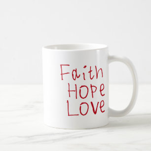 Caneca De Café Faith Hope Love Sticker