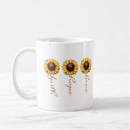 Caneca De Café Faith Hope Love Sunflower Personalizado