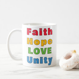 Caneca De Café Faith Hope Love Unity