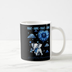 Caneca De Café Faith Hope luta pelo amor ao elefante tipo 1 Diabe