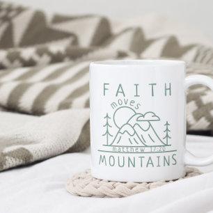 Caneca De Café Faith Move Montanhas Matthew 17:20 Sábio Cristão