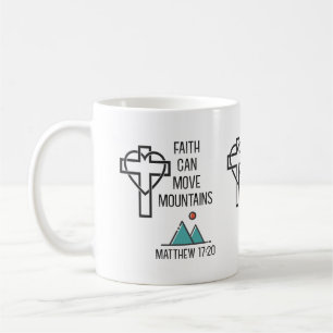 Caneca De Café Faith Mover Montanhas Citação da Bíblia Cristã