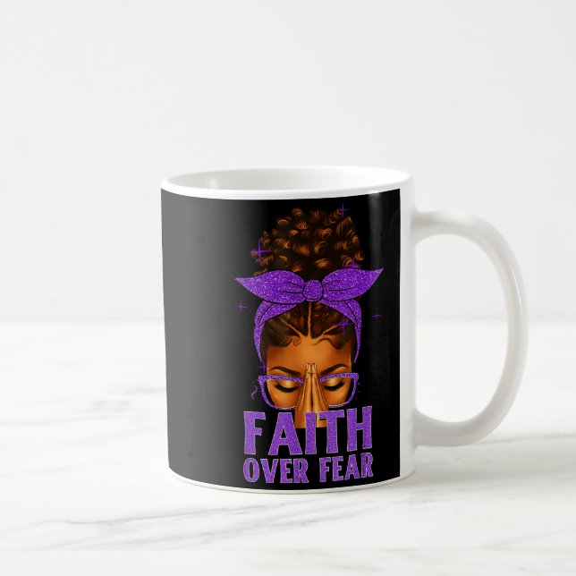 Caneca De Café Faith Over Fear Black Women Afro Christian African (Direita)