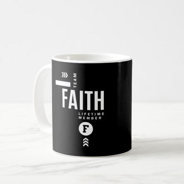 Caneca De Café Faith Personalised Name Birthday Gift (Frente Esquerda)