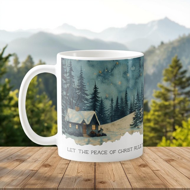 Caneca De Café Faith Scripture Colossians 3:15 Cabin Mug (Criador carregado)