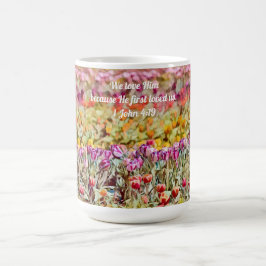 Caneca De Café Faith Tulip Floral Scripting Love Mug Cup