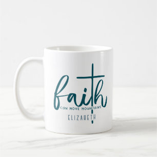 Caneca De Café Faith Typografia Personalizada Café/Chá/Cacau Mug
