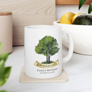 Caneca De Café Faixa de Árvore de Reunião de Família Personalizad