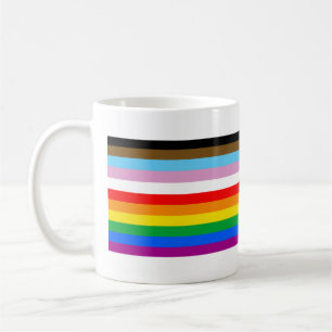 Caneca De Café Faixa de Sinalizador de Progresso LGBTQ+