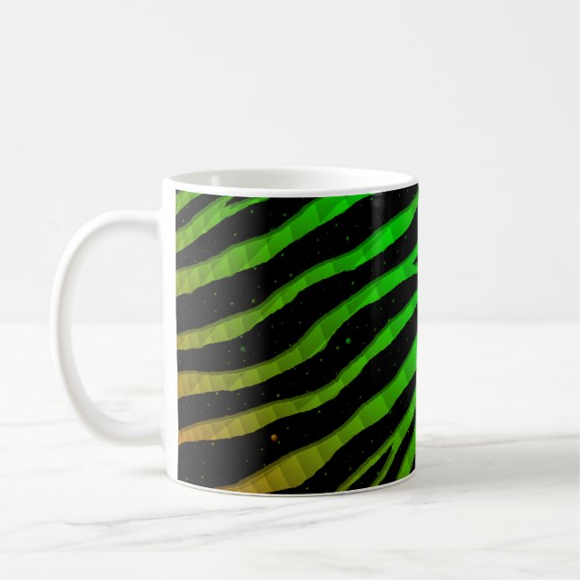 Caneca De Café Faixa de TempoEspaçoEspelhada - Laranja/Verde (Esquerda)